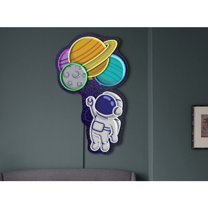Brighten Up Your Space-Themed Room, Bar, or Party with the Astronomical Charm of Astronaut Neon Sign Spaceman Neon Planet Neon Astronaut Artwork Wall Decor.