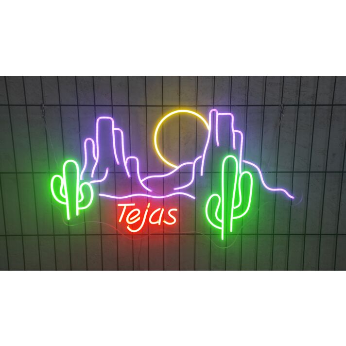 Brighten Your Space: Perfect for Home Decor, Bars, and Weddings - Desert Neon Sign Cactus Sunset Neon Sign Western Mountain Neon Desert Wall Decor