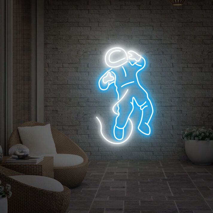 Brighten Your Space: Astronaut Spaceman Art Neon Decor - Perfect for Home Office, Gaming Rooms, or as a Unique Gift for Your Boyfriend