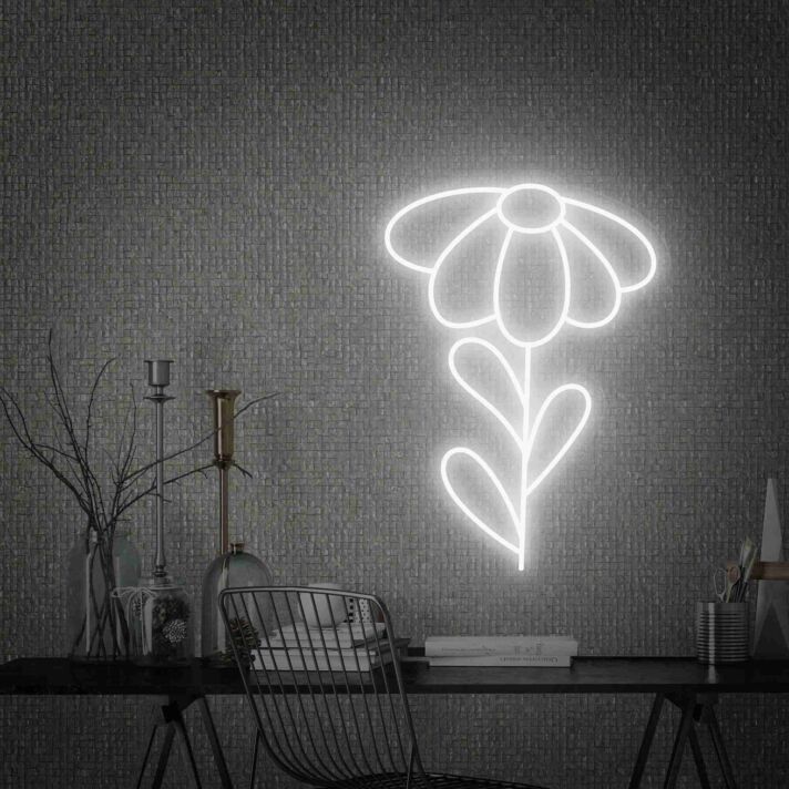 Brighten Up Any Space: Daisy Flower Led Neon Sign for Home Bar, Salon Wall Art, and Special Celebrations Decor.