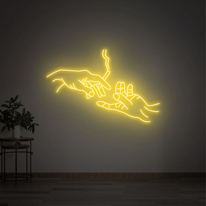 Brighten Your Space: Hands Of God LED Neon Sign for Home, Office, Wedding Celebrations, and Trendy Bar Settings