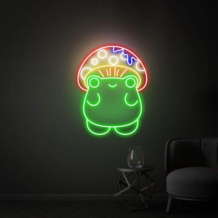 Brighten Up Your Space: Versatile Mushroom Frog Led Neon Sign Neon Wall Art for Unique Home Decor, Office Vibes, and Memorable Parties