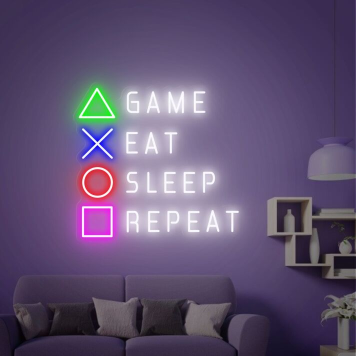 Brighten Up Your Gaming Oasis: Playstation Led Neon Sign Game Room Decor for Home, Office, and Bar Ambiance.