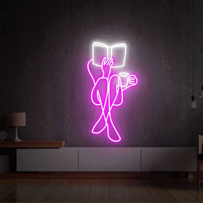 Elevate Your Space: Woman Reading LED Neon Signs for Charming Home Decor, Cozy Reading Nooks, and Unique Birthday Gifts