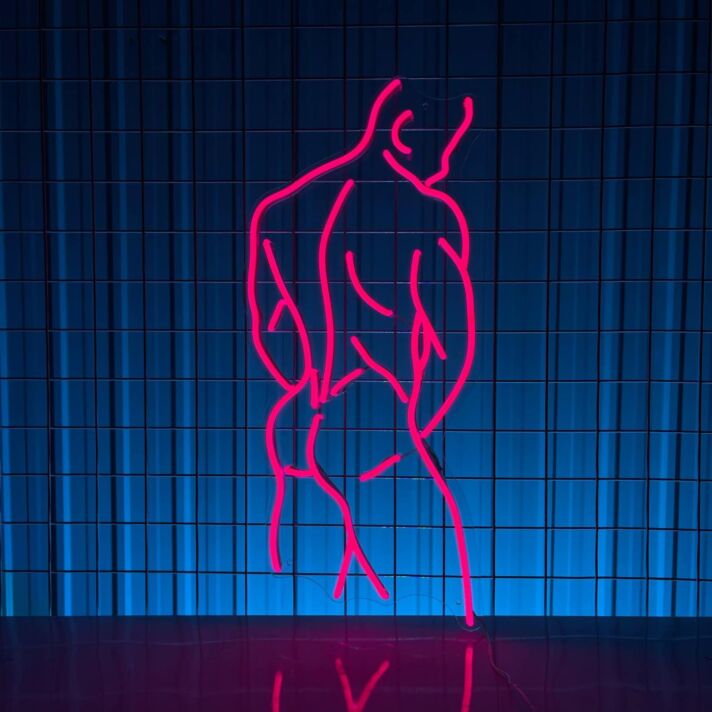 Elevate Your Bar, Club, or Bachelor Pad Decor with Bikini Man Naked Led Neon Sign - Perfect for Parties, Weddings, and Vibrant Home Accents.