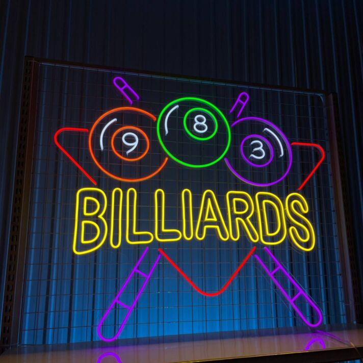 Enhance Your Billiard Room, Pub, or Man Cave with Billiard Game LED Sign - Custom Billiard Neon Light Decor Perfect for Entertainment Spaces.