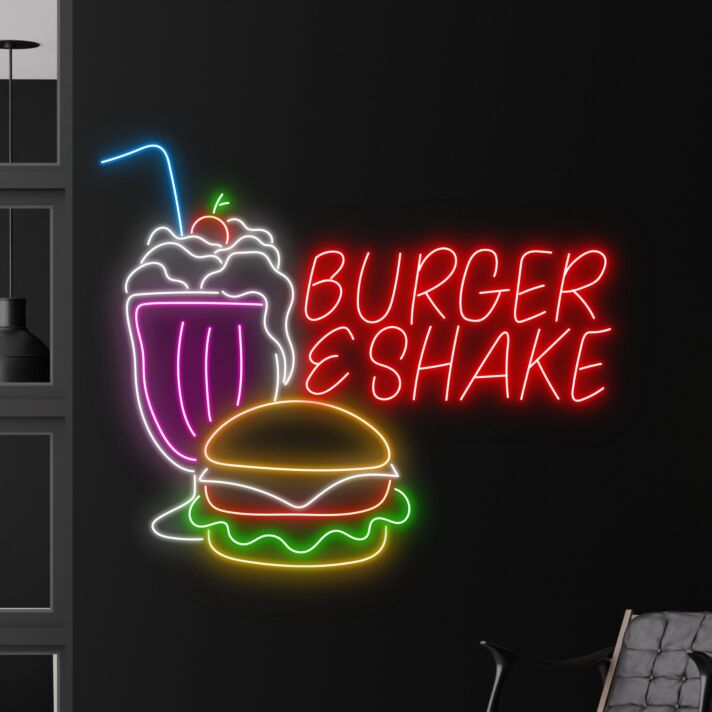 Brighten Up Your Diner or Home Kitchen with Burger And Shake Neon Light - Perfect for Coffee Bars, Clubs, and Retro-Themed Parties(https://example.com).
