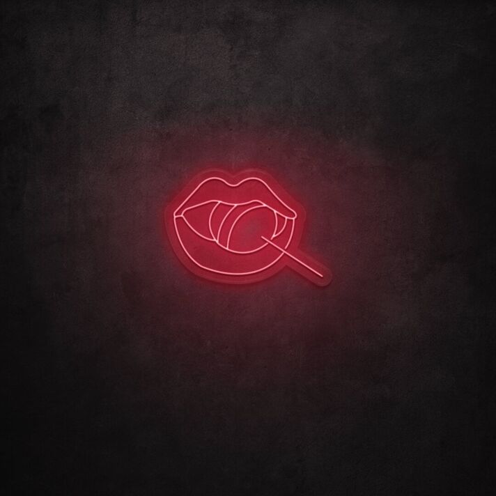 Lollipop Lips LED Neon Sign