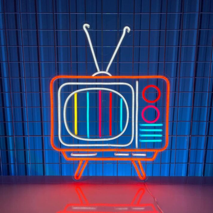 Brighten Up Your Home, Office, and Social Events with Colorful Television Led Neon Sign Old Television Led Sign Color.