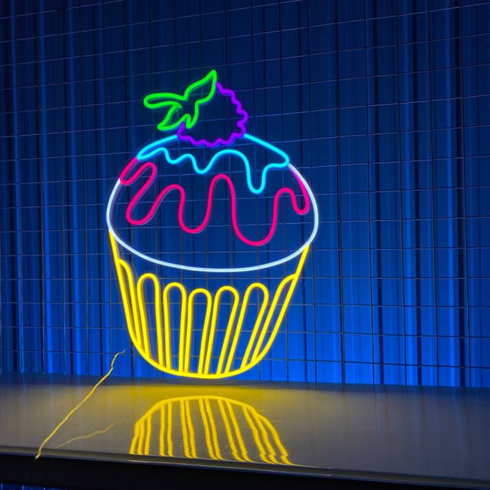 Brighten Your Bakery, Sweeten Your Space - Cupcake LED Neon Sign Perfect for Kitchen Decor, Parties, and Dessert Stores