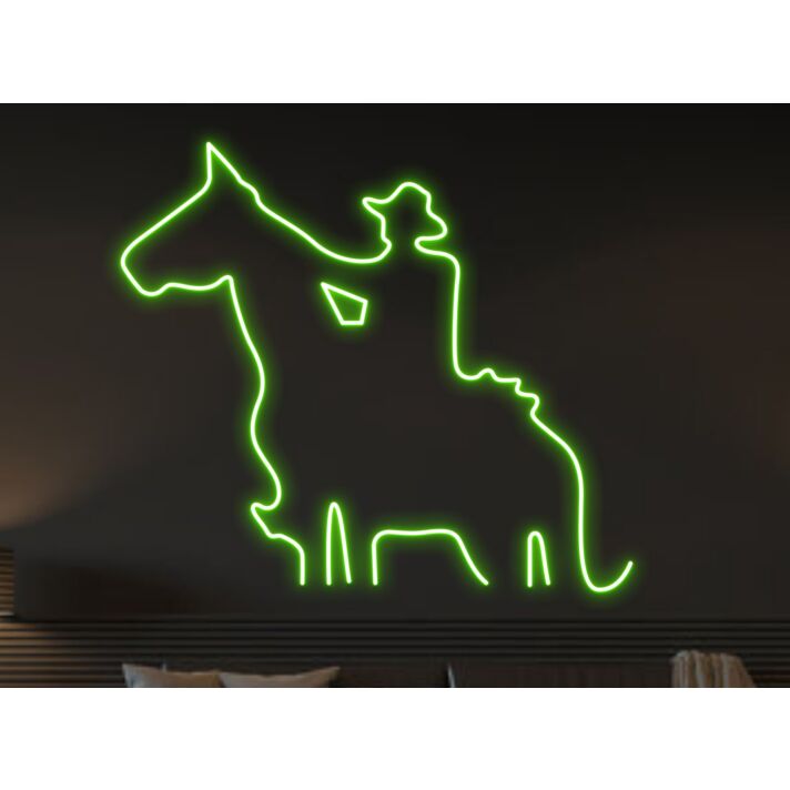 Add a Western Flair to Your Space: Howdy Cowboy Riding Horse Led Neon Sign Perfect for Home Decor, Bars, and Themed Parties