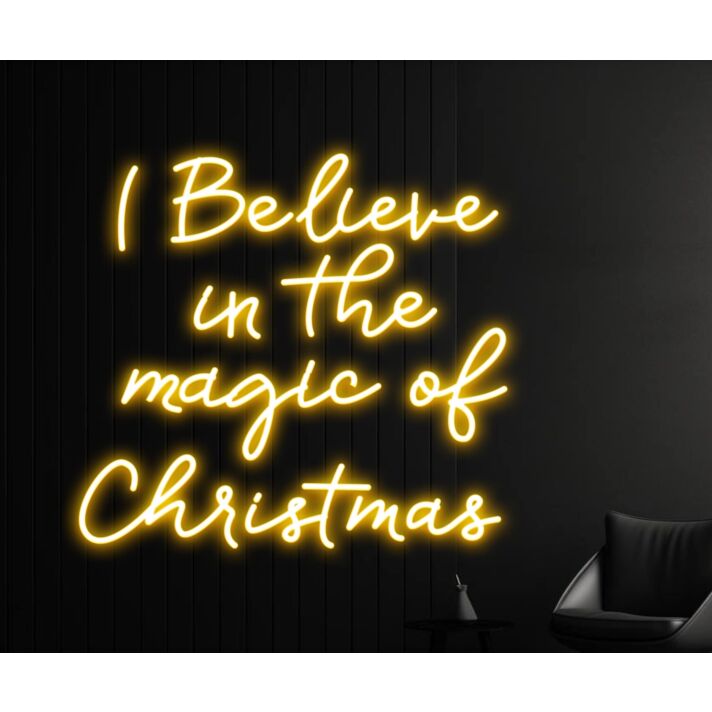 Brighten Your Holiday Spirit in Any Setting: Home, Office, or Store with the I Believe In The Magic Of Christmas Led Neon Sign Believe Neon Led Sign.