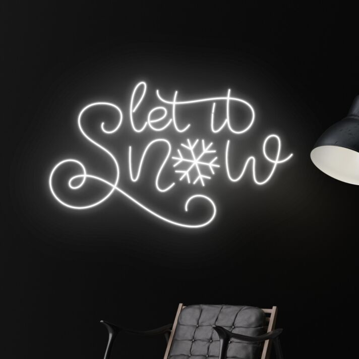 Brighten Your Christmas Season and Festivities: Let It Snow Led Neon Sign, Perfect for Holiday Home Decor, Office Celebrations, and Joyful Parties.