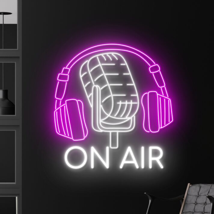 On Air Podcast Led Neon Sign Light Man Cave Game Room Sign