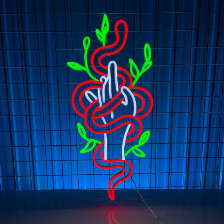 Snake Wrapping Around Hand Led Neon Sign Custom Snake Neon Light Christmas Decor