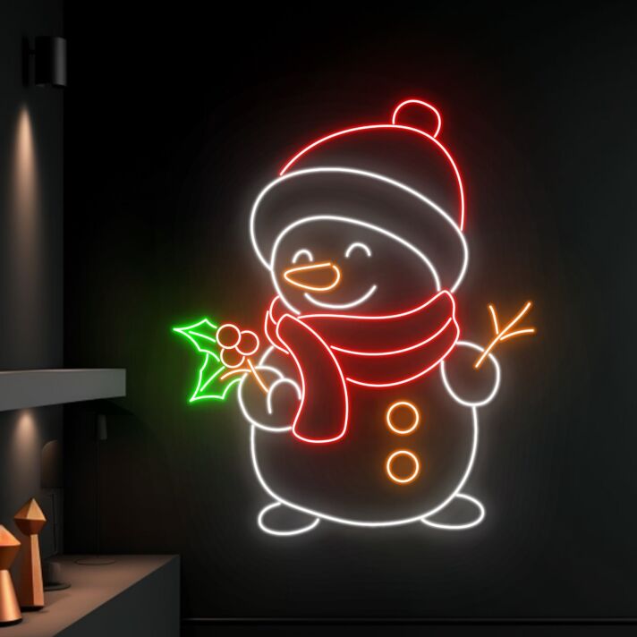 Snowman Christmas Led Neon Sign Custom Snowman Christmas Led Sign