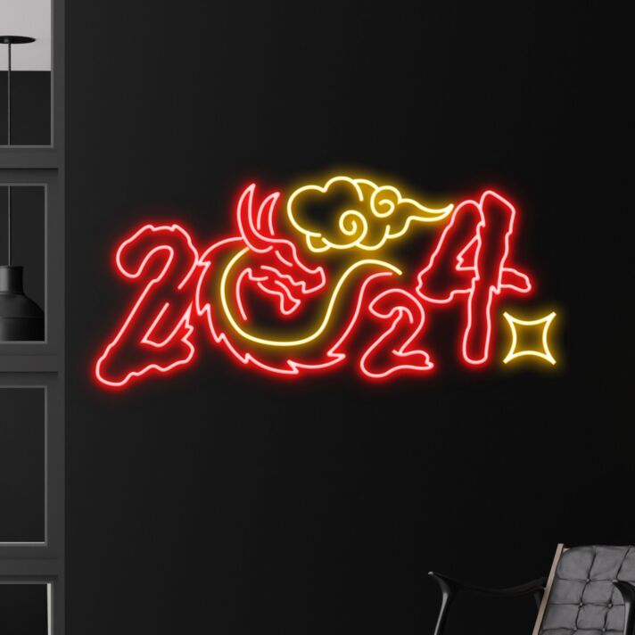 Year Of The Dragon Sign Led Neon Sign New Year Celebration Christmas Neon Decor