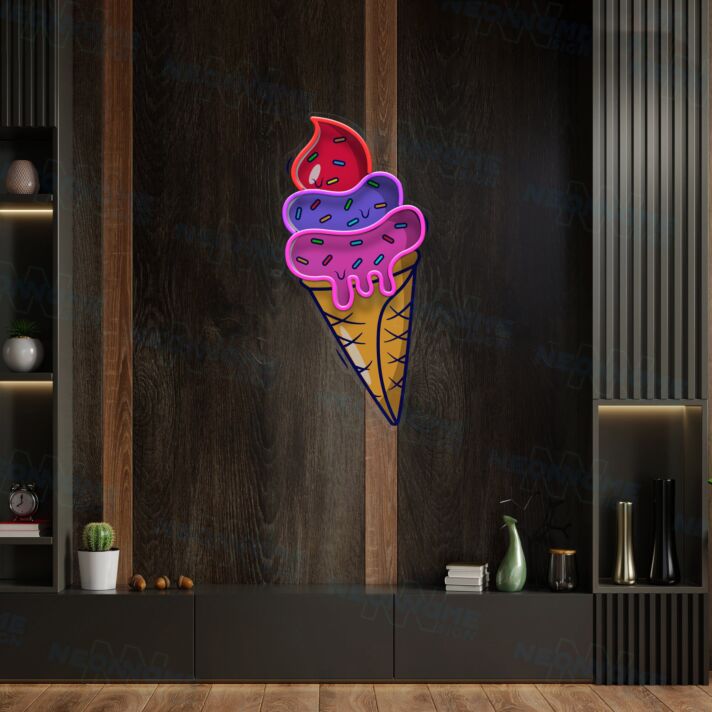 Ice Cream Led Uv Neon Sign Neonicecream Shop Decor