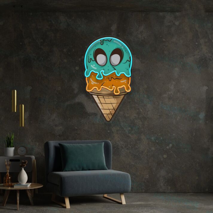 Ice Cream Wall Art Led Uv Neon Sign Wall Decor