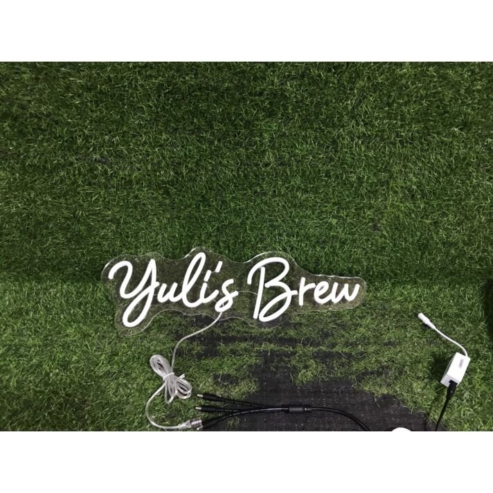 Yulis Brew White LED Neon Sign