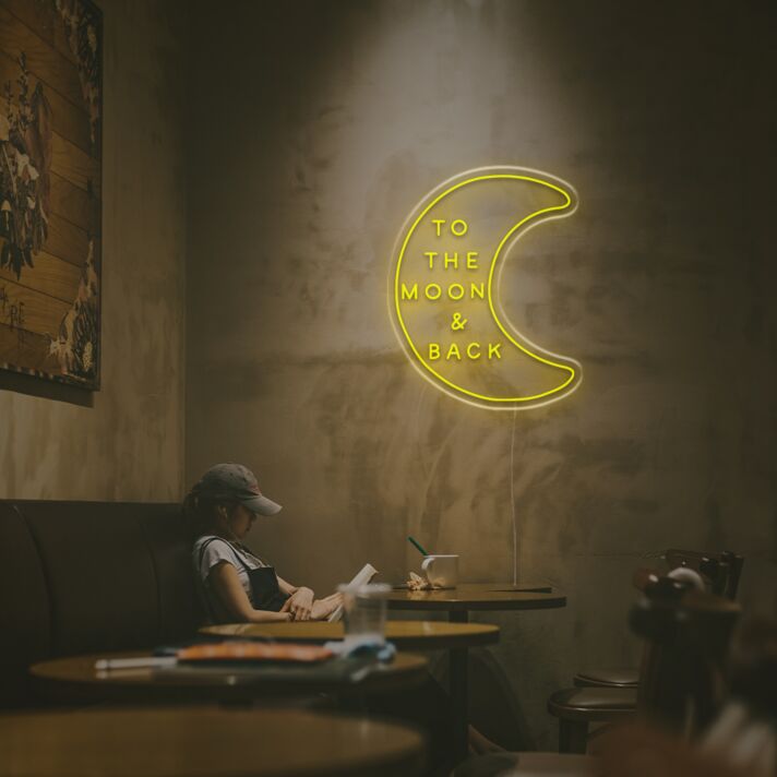 To The Moon And Back With The Moon LED Neon Sign