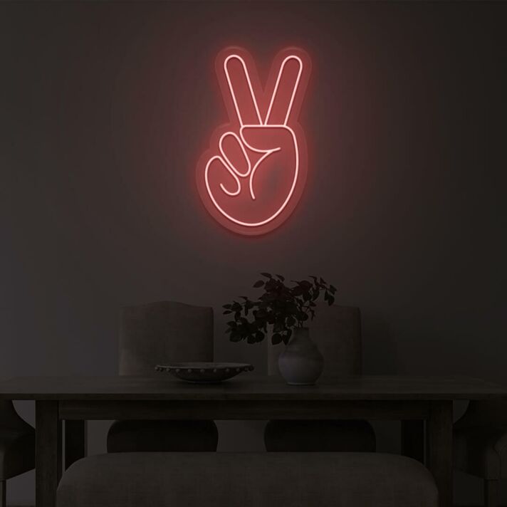Peace Fingers LED Sign