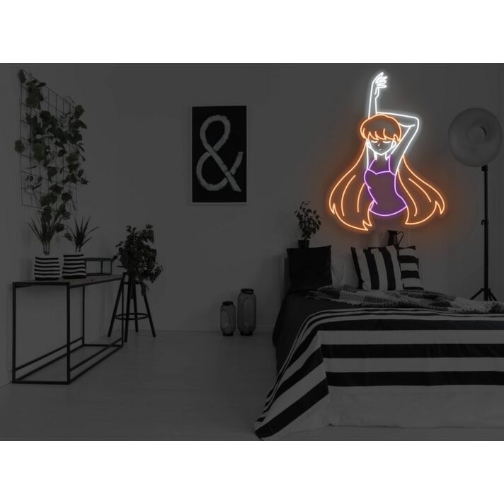 Anime Stretching Girl Neon Sign