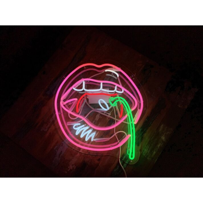 Cherry Lips Wall Mounted Neon Sign