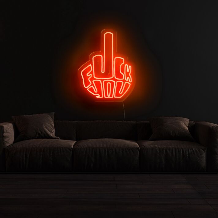 Middle Finger Fck You Neon Sign