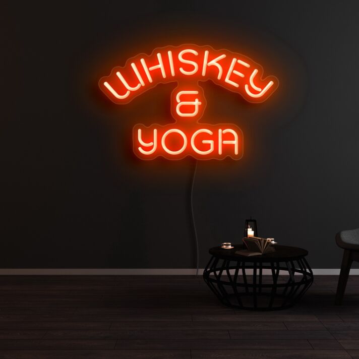 Whiskey And Yoga Neon Sign