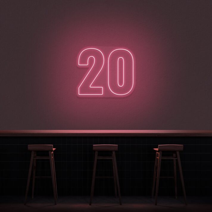 20 Neon Number Neon Sign