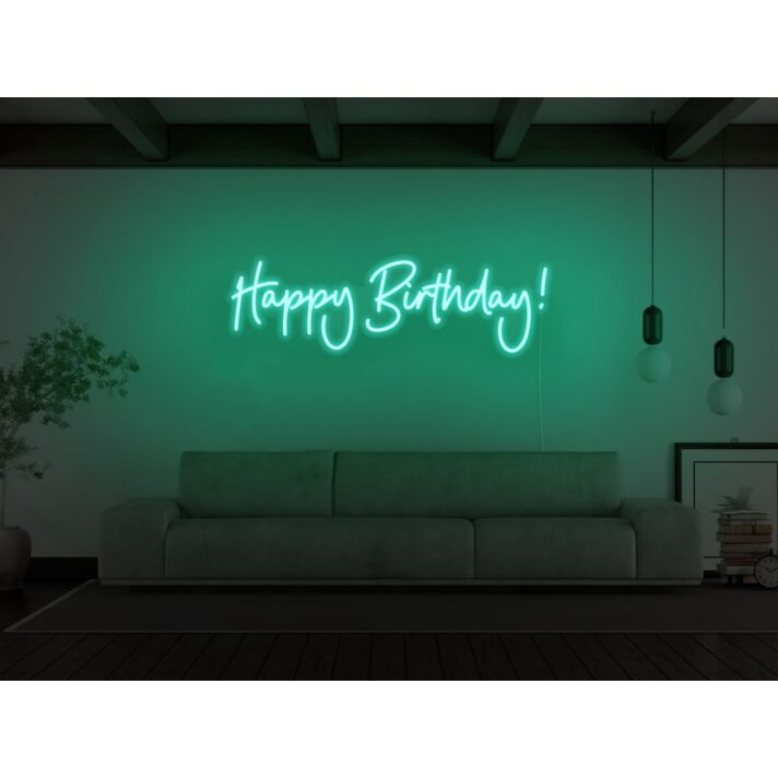 Happy Birthday Cursive Neon Sign