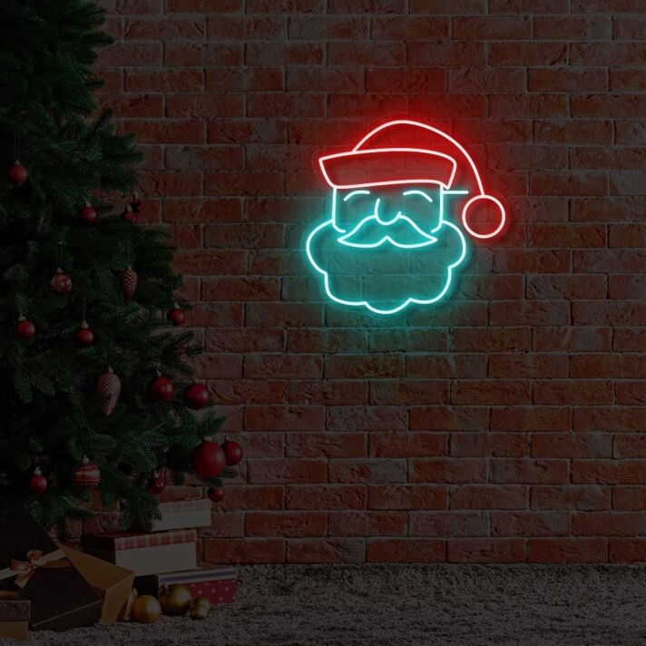 Santa Face LED Neon Sign