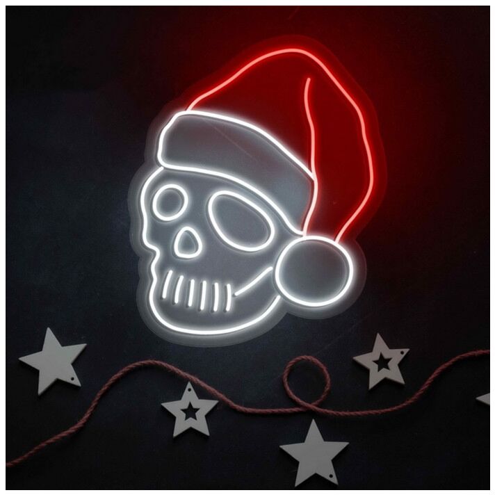 Santa Skull Neon Sign