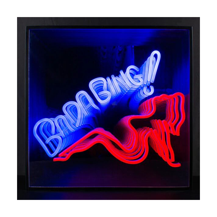 Bada Bing Infinity Mirror Neon Sign