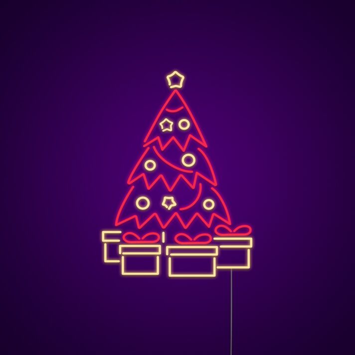 Christmas Tree Presents Neon Sign
