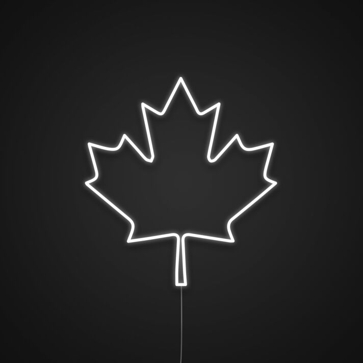 Maple Leaf Canada Day Neon Sign