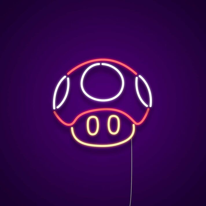 Mario Mushroom Neon Sign