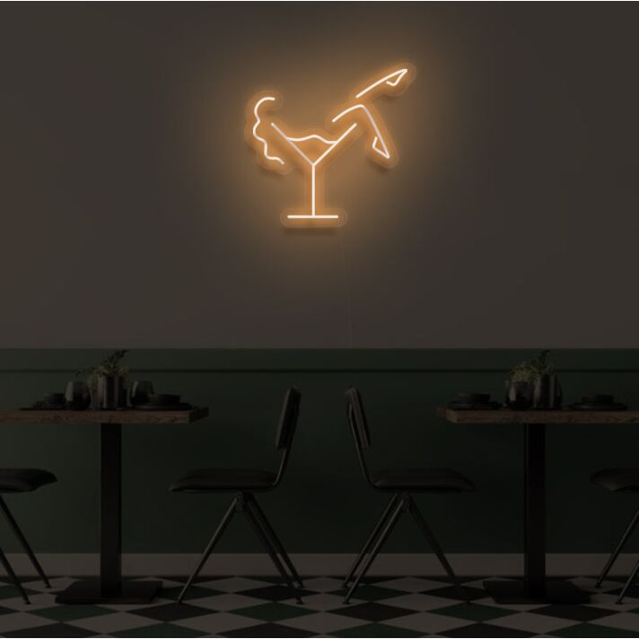MARTINI GLASS" LED Neon Sign