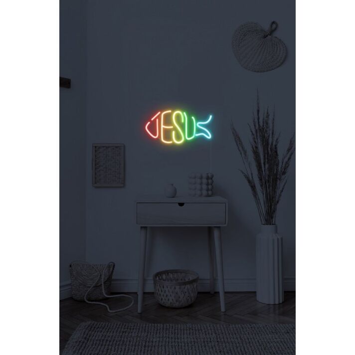 Rainbow Jesus Neon Sign