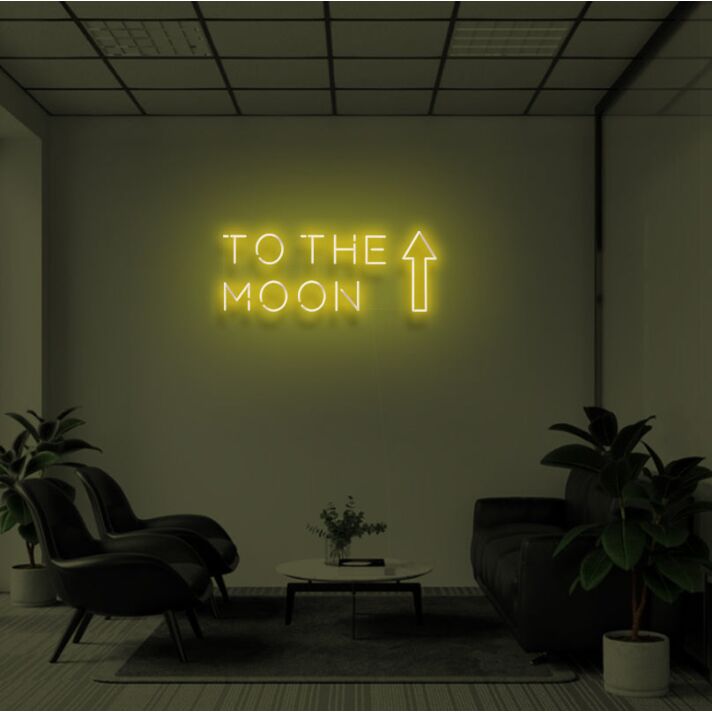 TO THE MOON" LED Neon Sign
