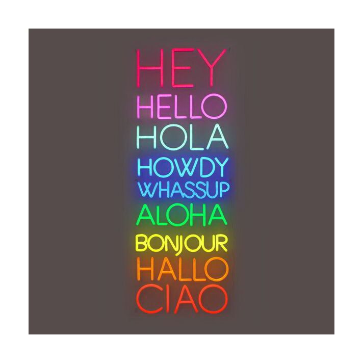 Greetings Hey Hello Hola Howdy Neon Sign