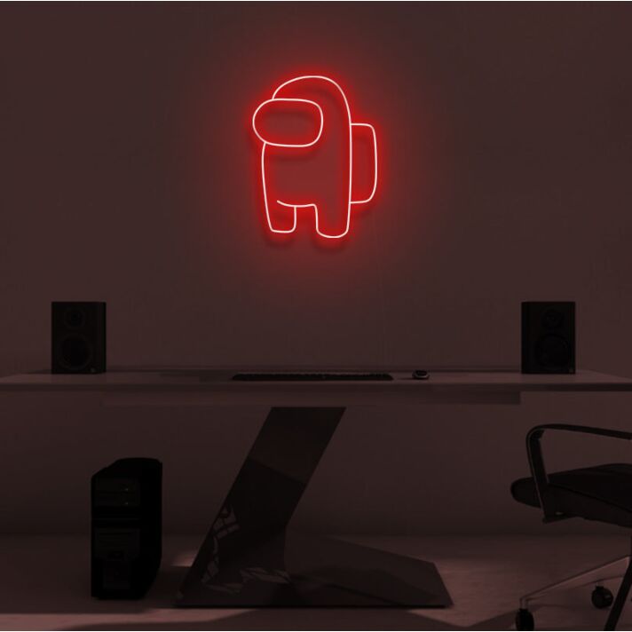 Space Adventure Awaits with Among Us Crewmate Neon Display