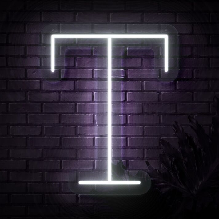 Personalized Initial Letter T Neon Sign