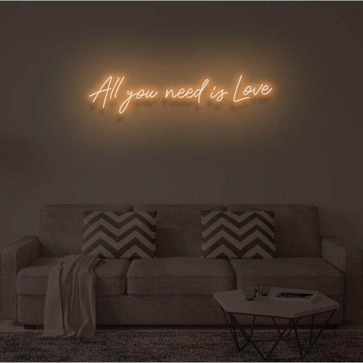 All you need is love" LED neon sign