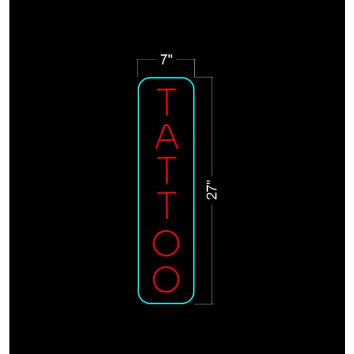 Vertical Tattoo Neon Sign