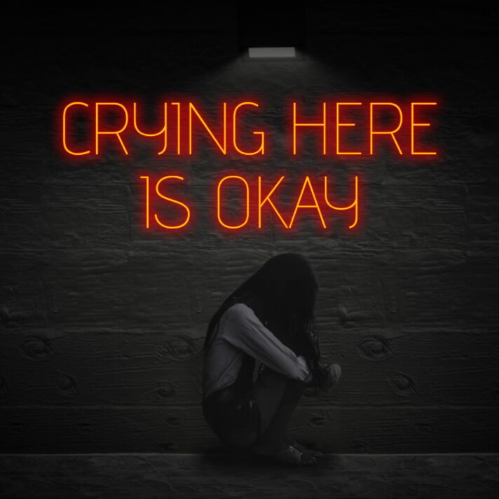 Crying Here Is Okay Neon Sign