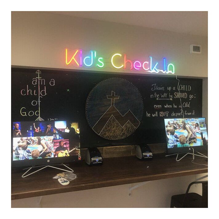 Kids Check In Neon Sign