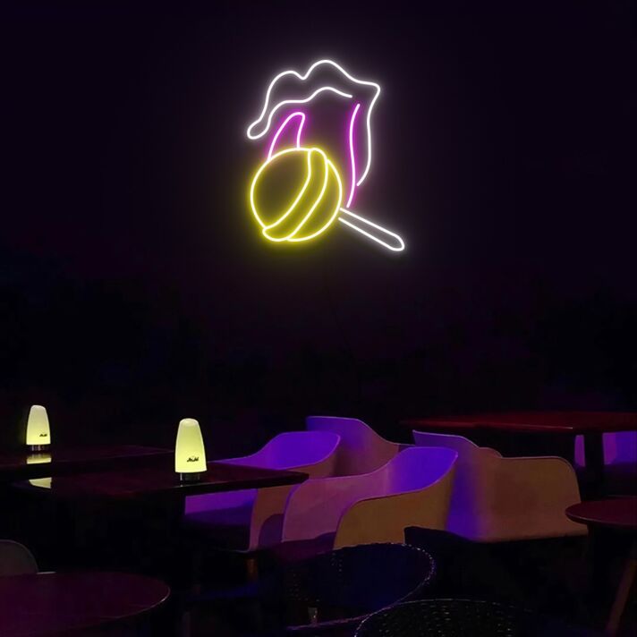 Lollipop And Lips Neon Sign Lights Night Lamp Led Neon Sign Light For Home Party