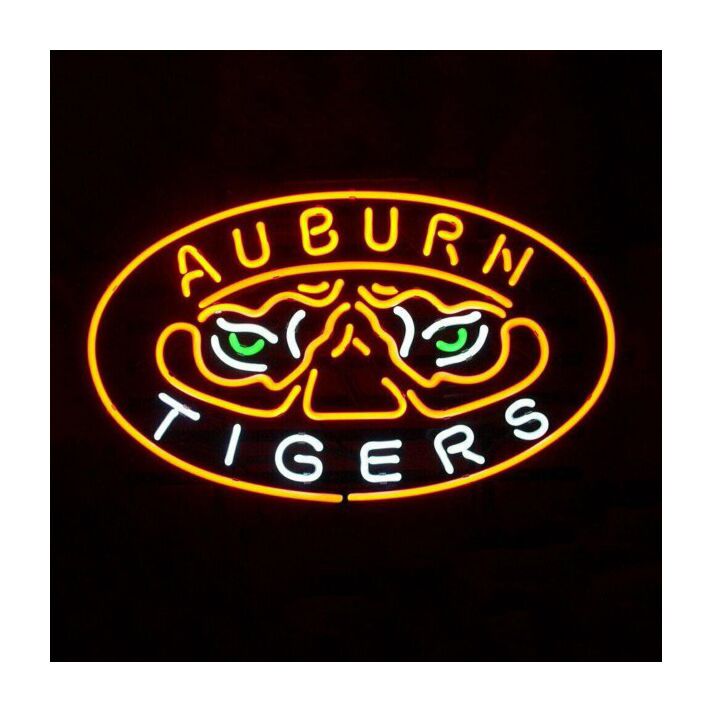 Yellow And White Neon Tiger Sign Man Cave Handmade Neon Light